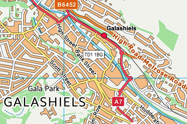 TD1 1BG map - OS VectorMap District (Ordnance Survey)