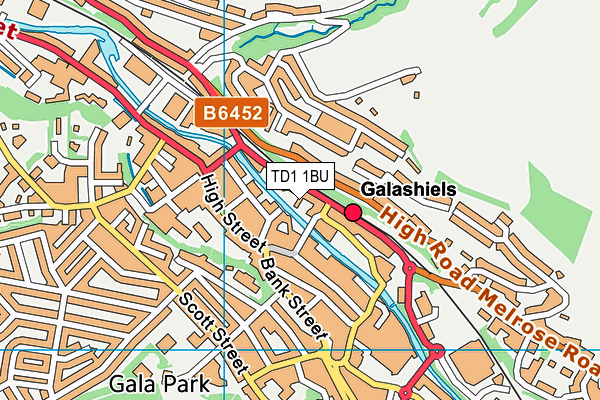 TD1 1BU map - OS VectorMap District (Ordnance Survey)