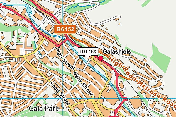 TD1 1BX map - OS VectorMap District (Ordnance Survey)