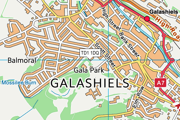 TD1 1DQ map - OS VectorMap District (Ordnance Survey)