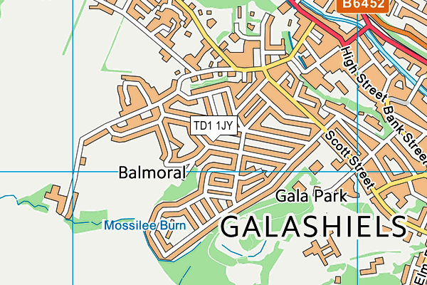 TD1 1JY map - OS VectorMap District (Ordnance Survey)