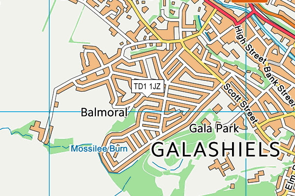 TD1 1JZ map - OS VectorMap District (Ordnance Survey)