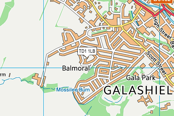 TD1 1LB map - OS VectorMap District (Ordnance Survey)