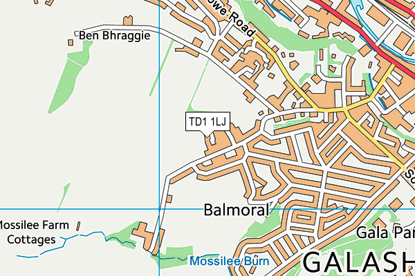 TD1 1LJ map - OS VectorMap District (Ordnance Survey)