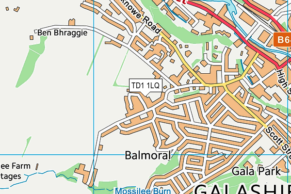TD1 1LQ map - OS VectorMap District (Ordnance Survey)
