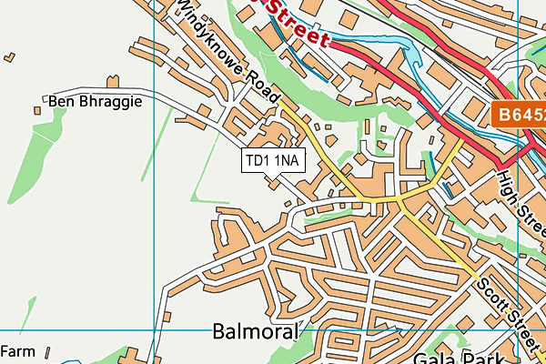 TD1 1NA map - OS VectorMap District (Ordnance Survey)