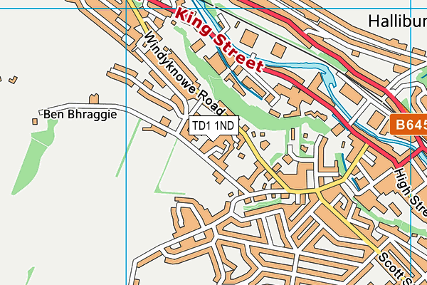 TD1 1ND map - OS VectorMap District (Ordnance Survey)