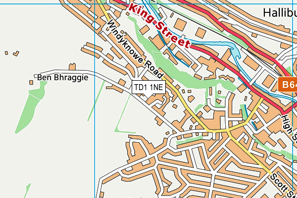 TD1 1NE map - OS VectorMap District (Ordnance Survey)