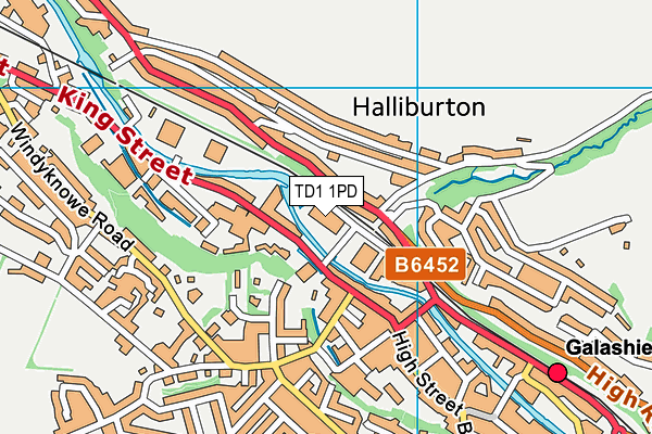 TD1 1PD map - OS VectorMap District (Ordnance Survey)