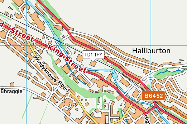 TD1 1PY map - OS VectorMap District (Ordnance Survey)