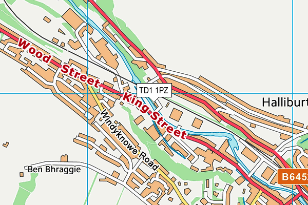 TD1 1PZ map - OS VectorMap District (Ordnance Survey)