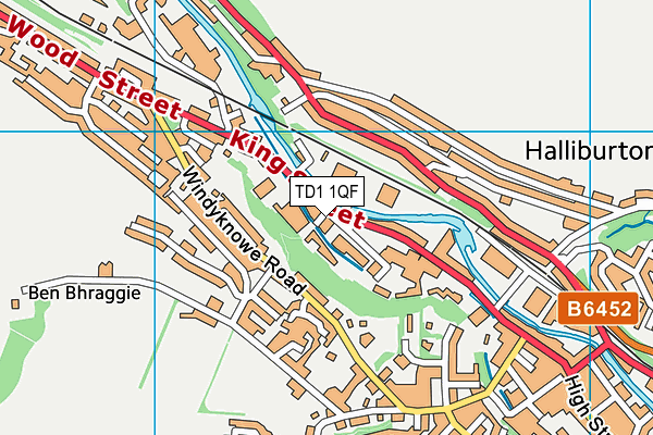 TD1 1QF map - OS VectorMap District (Ordnance Survey)
