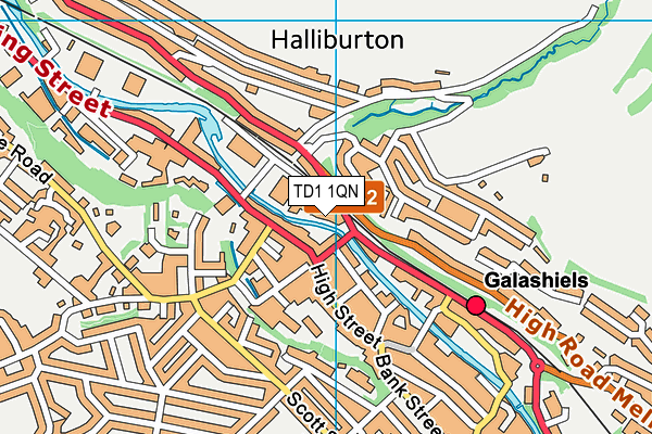 TD1 1QN map - OS VectorMap District (Ordnance Survey)