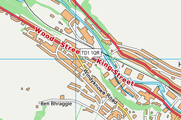 TD1 1QR map - OS VectorMap District (Ordnance Survey)