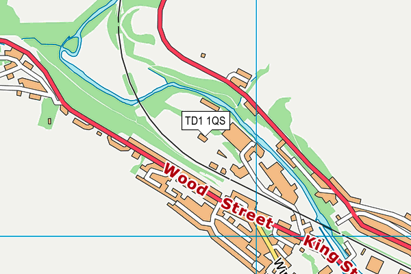 TD1 1QS map - OS VectorMap District (Ordnance Survey)