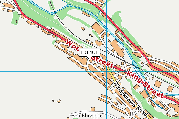 TD1 1QT map - OS VectorMap District (Ordnance Survey)