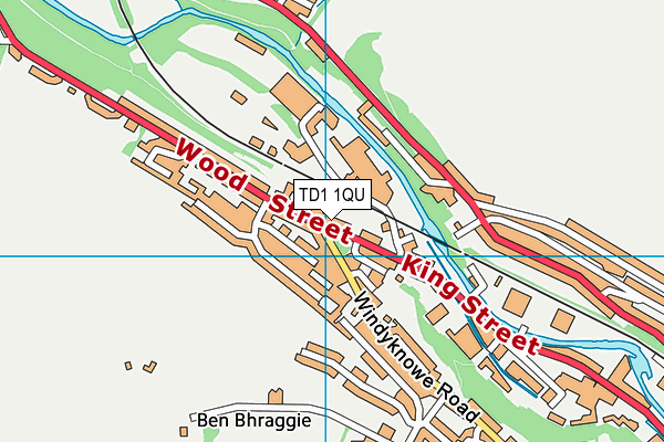TD1 1QU map - OS VectorMap District (Ordnance Survey)