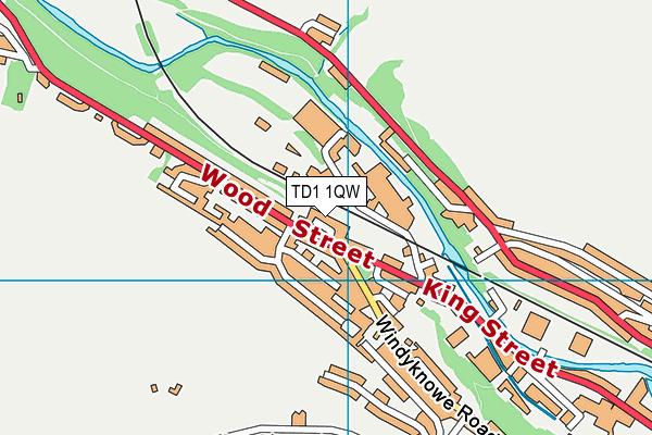 TD1 1QW map - OS VectorMap District (Ordnance Survey)