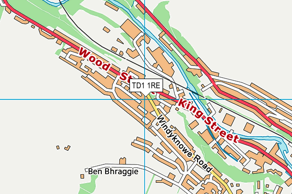 TD1 1RE map - OS VectorMap District (Ordnance Survey)