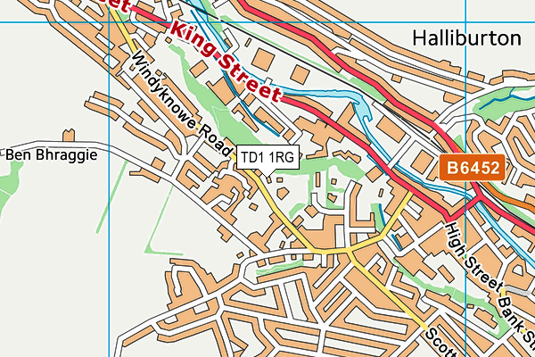 TD1 1RG map - OS VectorMap District (Ordnance Survey)