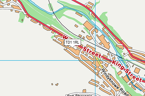 TD1 1RL map - OS VectorMap District (Ordnance Survey)