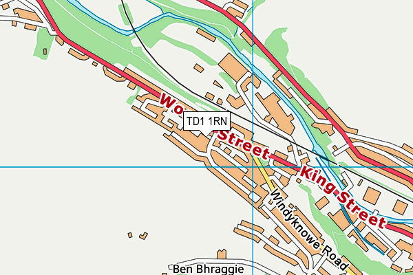 TD1 1RN map - OS VectorMap District (Ordnance Survey)