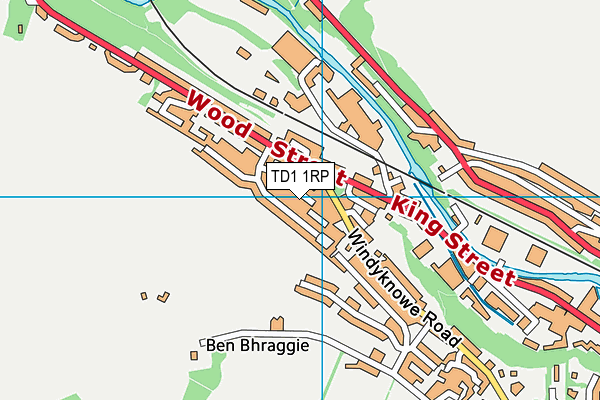 TD1 1RP map - OS VectorMap District (Ordnance Survey)