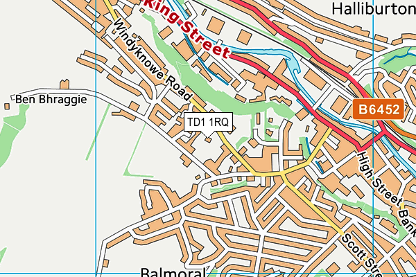 TD1 1RQ map - OS VectorMap District (Ordnance Survey)