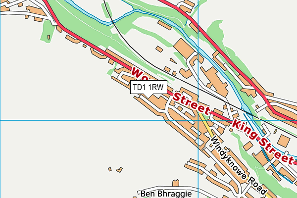 TD1 1RW map - OS VectorMap District (Ordnance Survey)