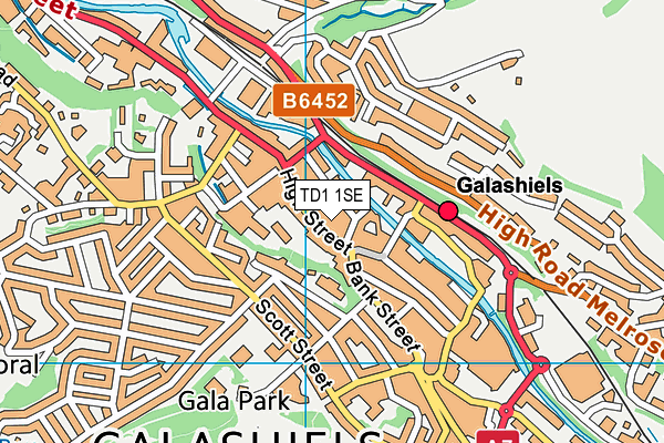 Map of THE KEBAB SHOP GALASHIELS LTD at district scale