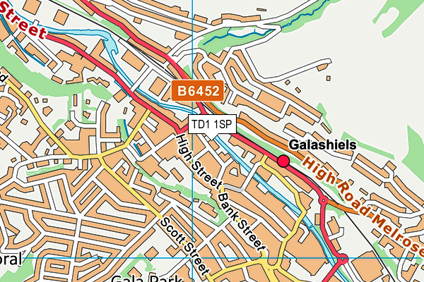 TD1 1SP map - OS VectorMap District (Ordnance Survey)