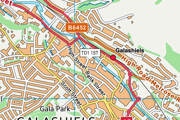 TD1 1ST map - OS VectorMap District (Ordnance Survey)