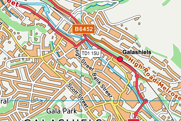 TD1 1SU map - OS VectorMap District (Ordnance Survey)