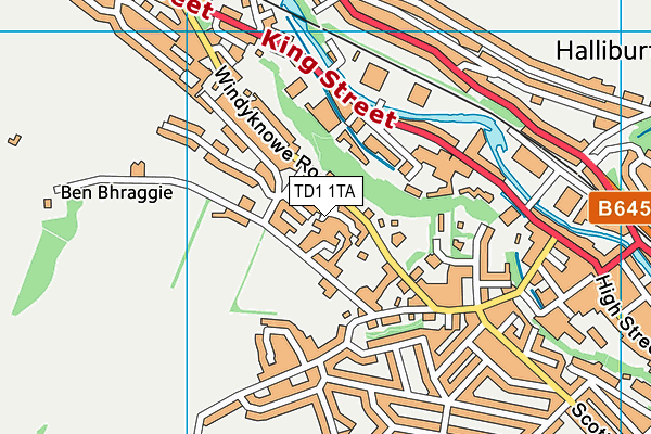 TD1 1TA map - OS VectorMap District (Ordnance Survey)