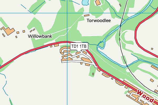TD1 1TB map - OS VectorMap District (Ordnance Survey)