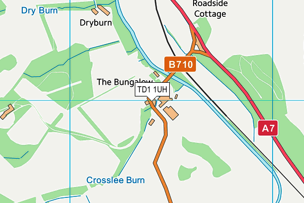 TD1 1UH map - OS VectorMap District (Ordnance Survey)