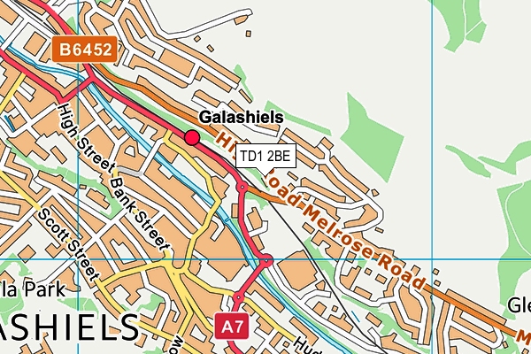 TD1 2BE map - OS VectorMap District (Ordnance Survey)