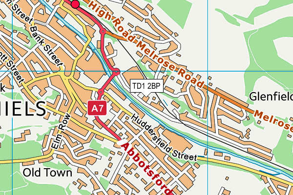 TD1 2BP map - OS VectorMap District (Ordnance Survey)