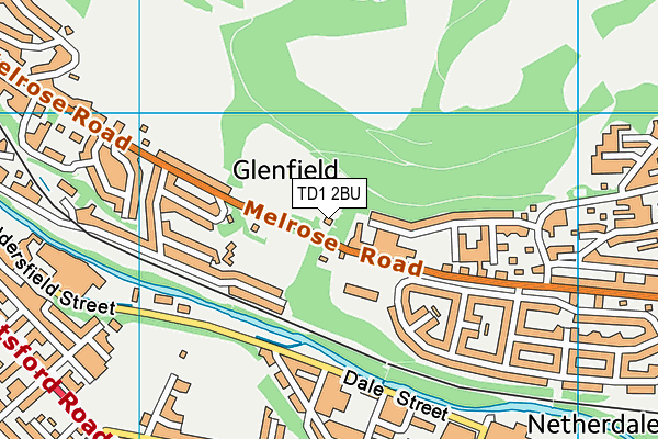 TD1 2BU map - OS VectorMap District (Ordnance Survey)