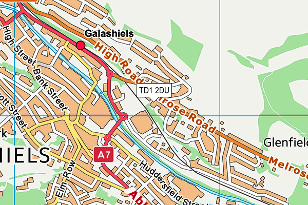 TD1 2DU map - OS VectorMap District (Ordnance Survey)