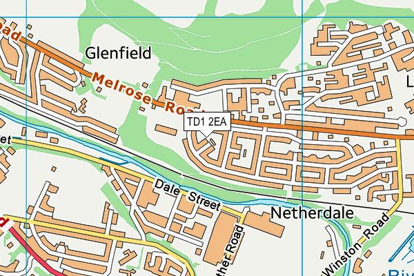TD1 2EA map - OS VectorMap District (Ordnance Survey)