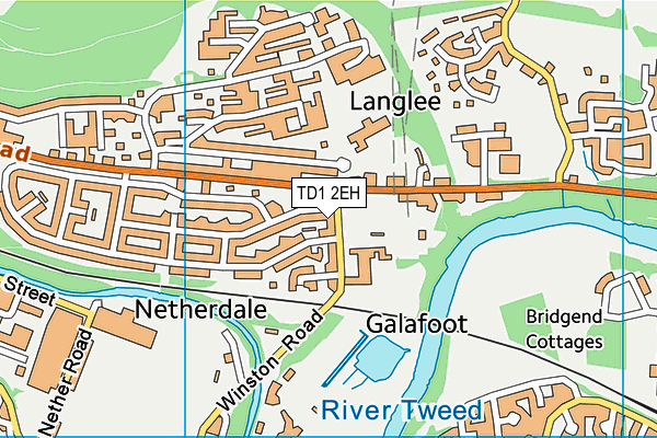 TD1 2EH map - OS VectorMap District (Ordnance Survey)
