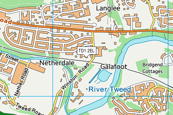TD1 2EL map - OS VectorMap District (Ordnance Survey)