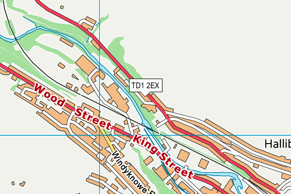 TD1 2EX map - OS VectorMap District (Ordnance Survey)