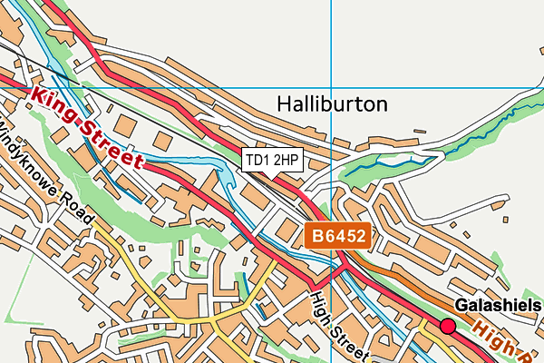 TD1 2HP map - OS VectorMap District (Ordnance Survey)