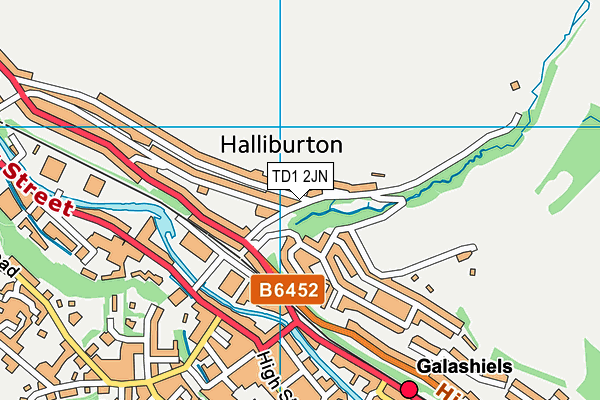 TD1 2JN map - OS VectorMap District (Ordnance Survey)