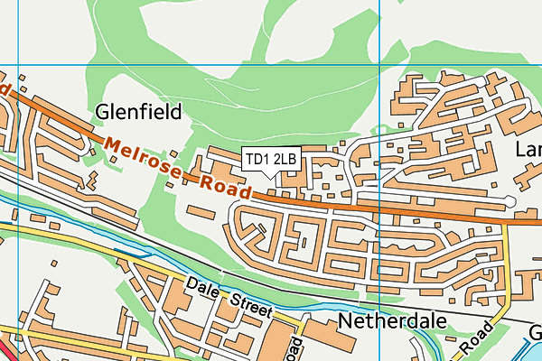 TD1 2LB map - OS VectorMap District (Ordnance Survey)