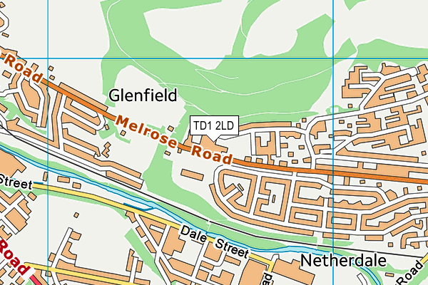 TD1 2LD map - OS VectorMap District (Ordnance Survey)