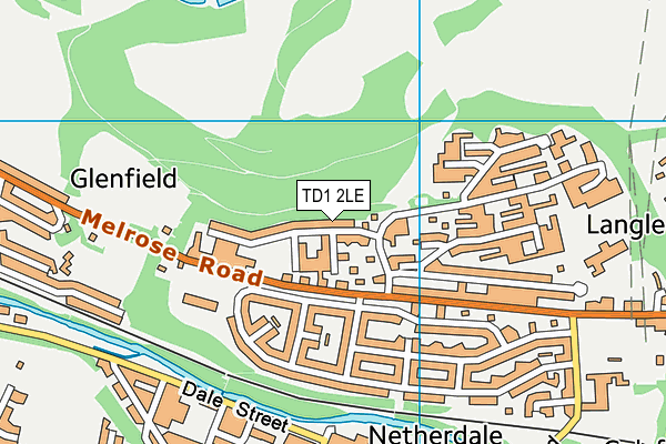 TD1 2LE map - OS VectorMap District (Ordnance Survey)
