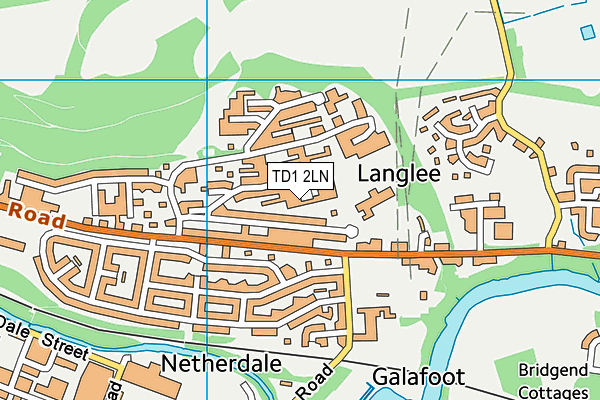 TD1 2LN map - OS VectorMap District (Ordnance Survey)